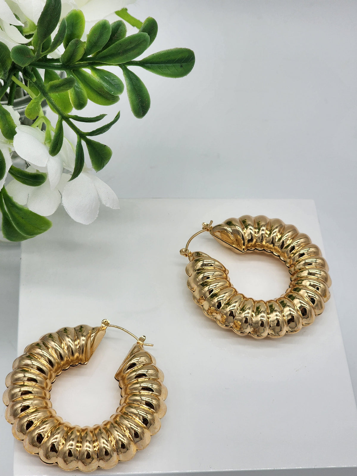 Chunky Textured Hoop Earrings