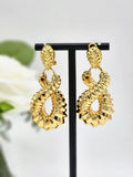 Golden Dubai Twist Drop Earrings
