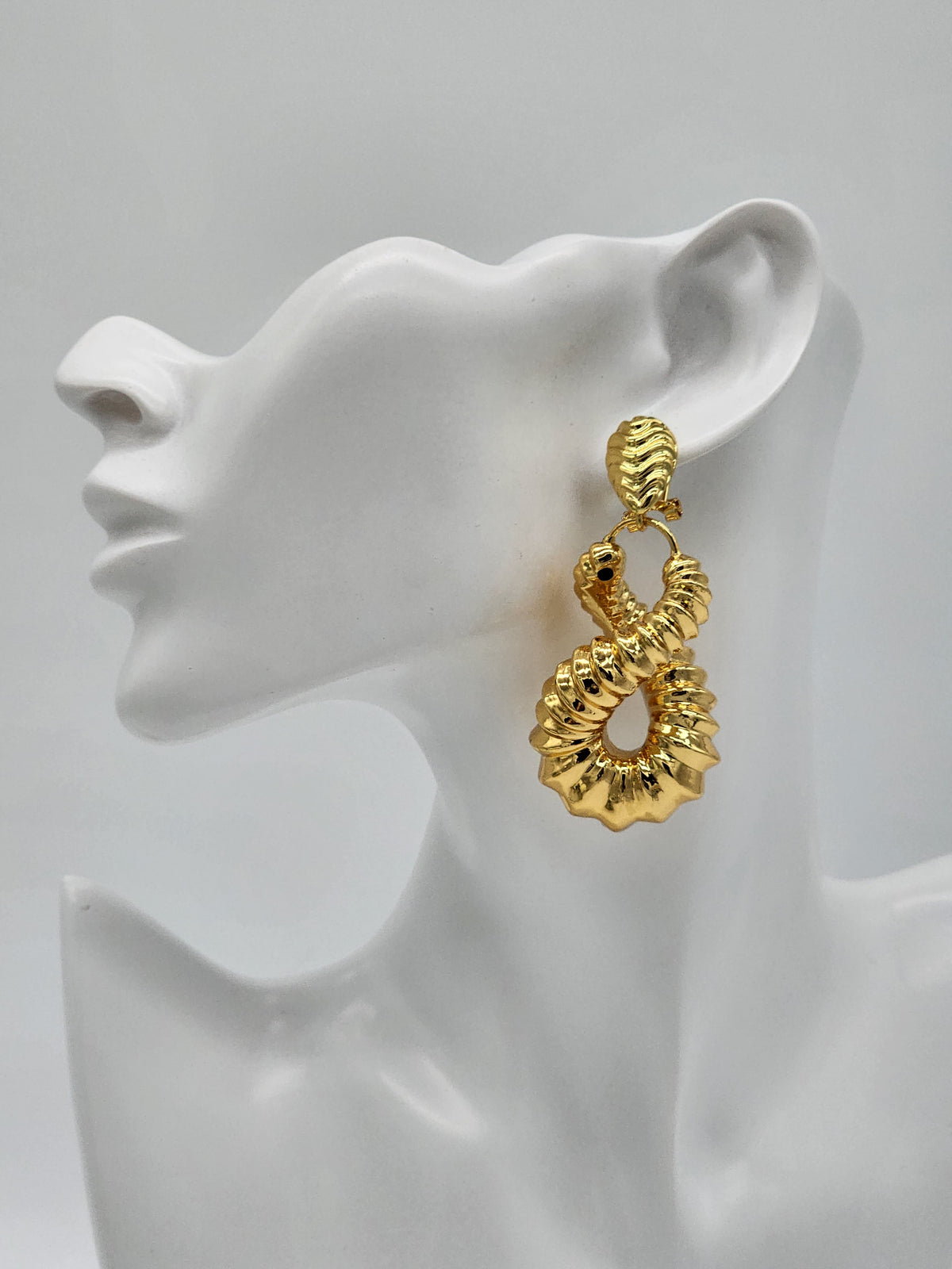 Golden Dubai Twist Drop Earrings