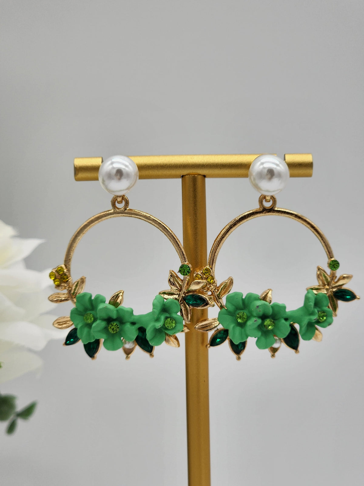 Laura Flower Hoop Earrings