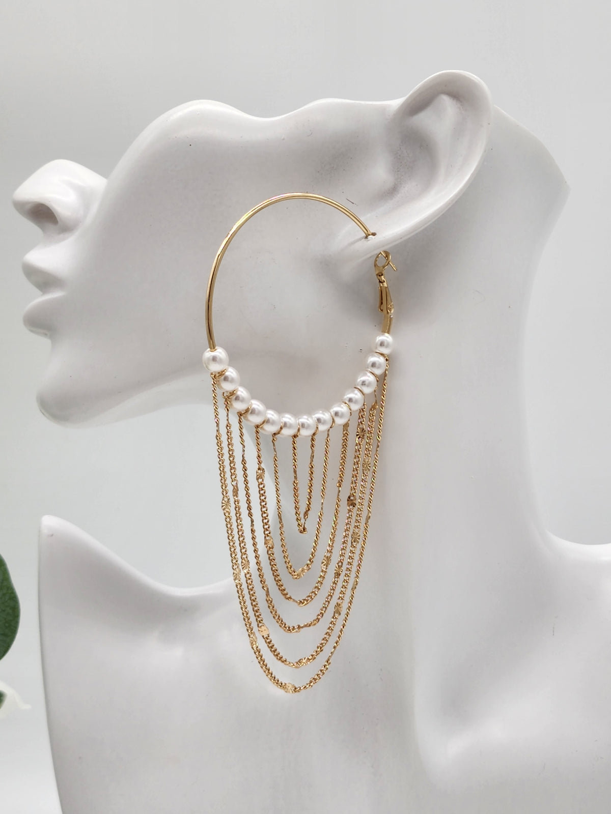 Brooke Pearl Hoop Earrings