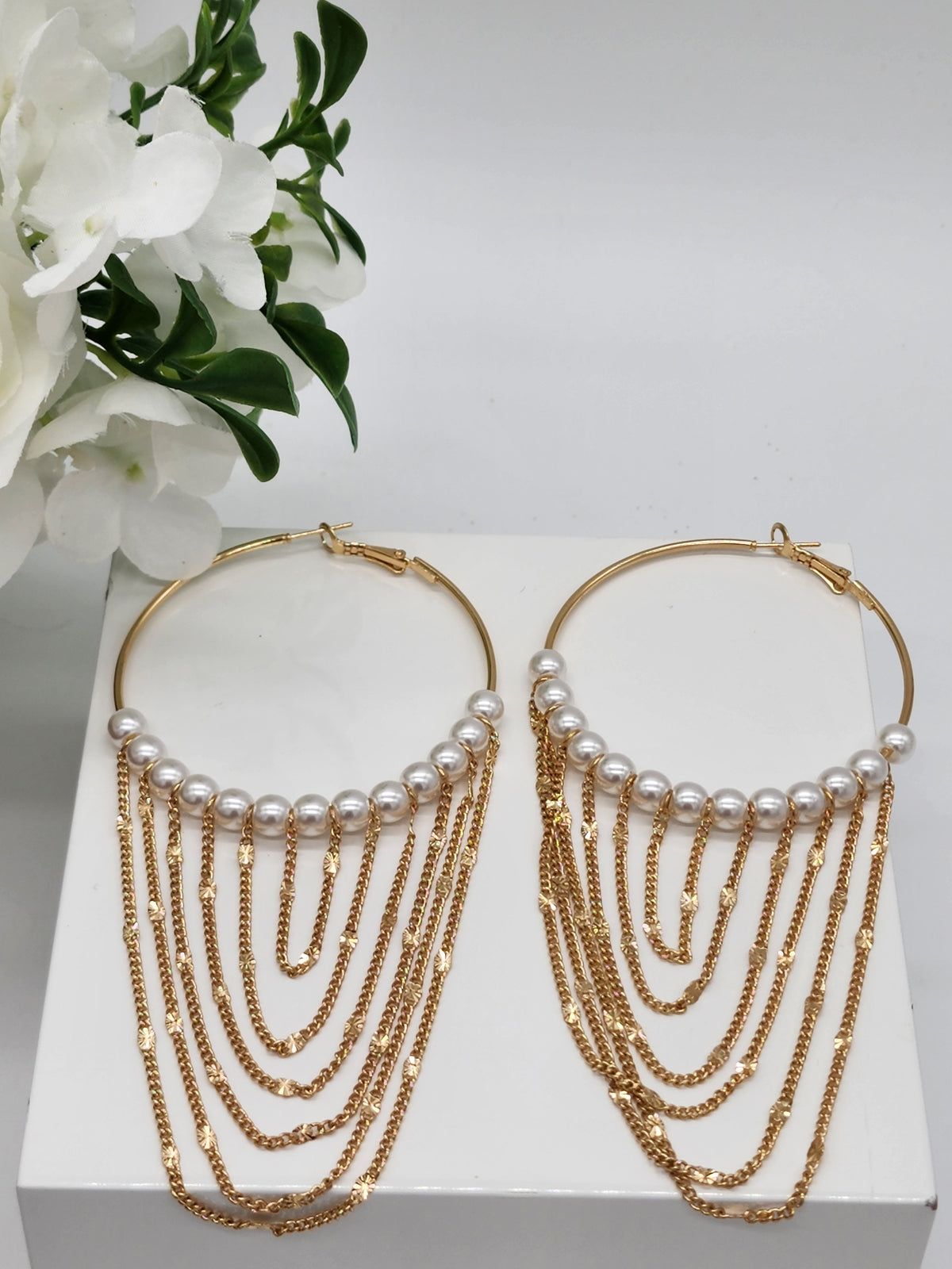 Brooke Pearl Hoop Earrings