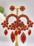 Emery Drop Earrings ( Red )