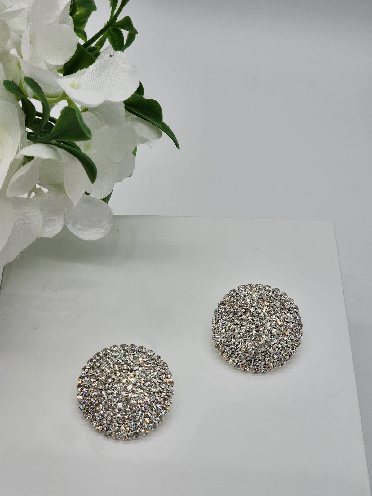 Silver Infiniti Diamond Studs earrings