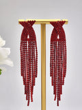 Delphine Dangle Earrings ( Red )