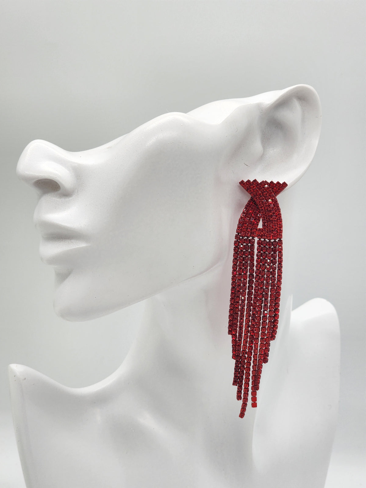 Delphine Dangle Earrings ( Red )