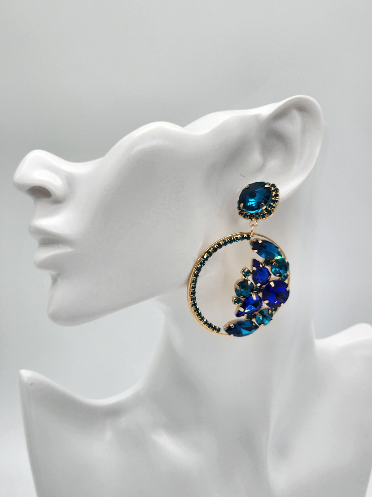 Glamour Girl Hoop Earrings (sapphire Blue)