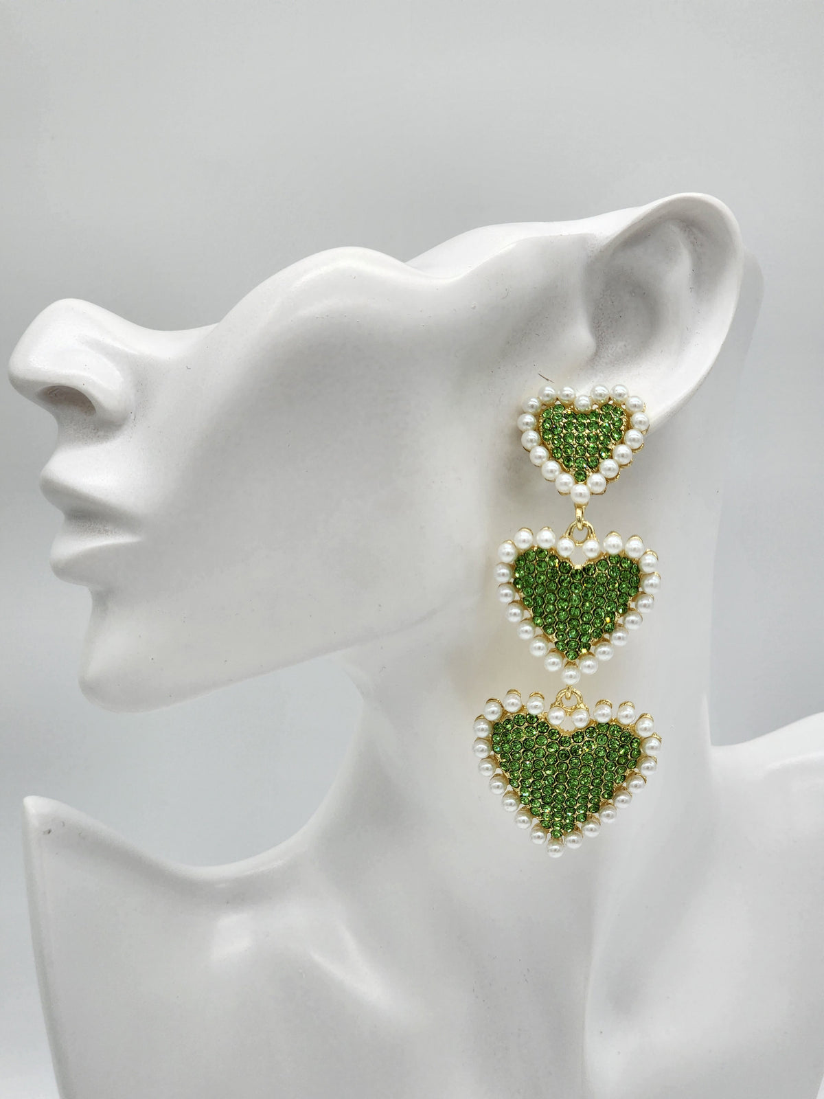 Triple Love Earrings( green)