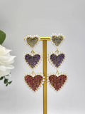 Triple Love Earrings ( Multi-Color )