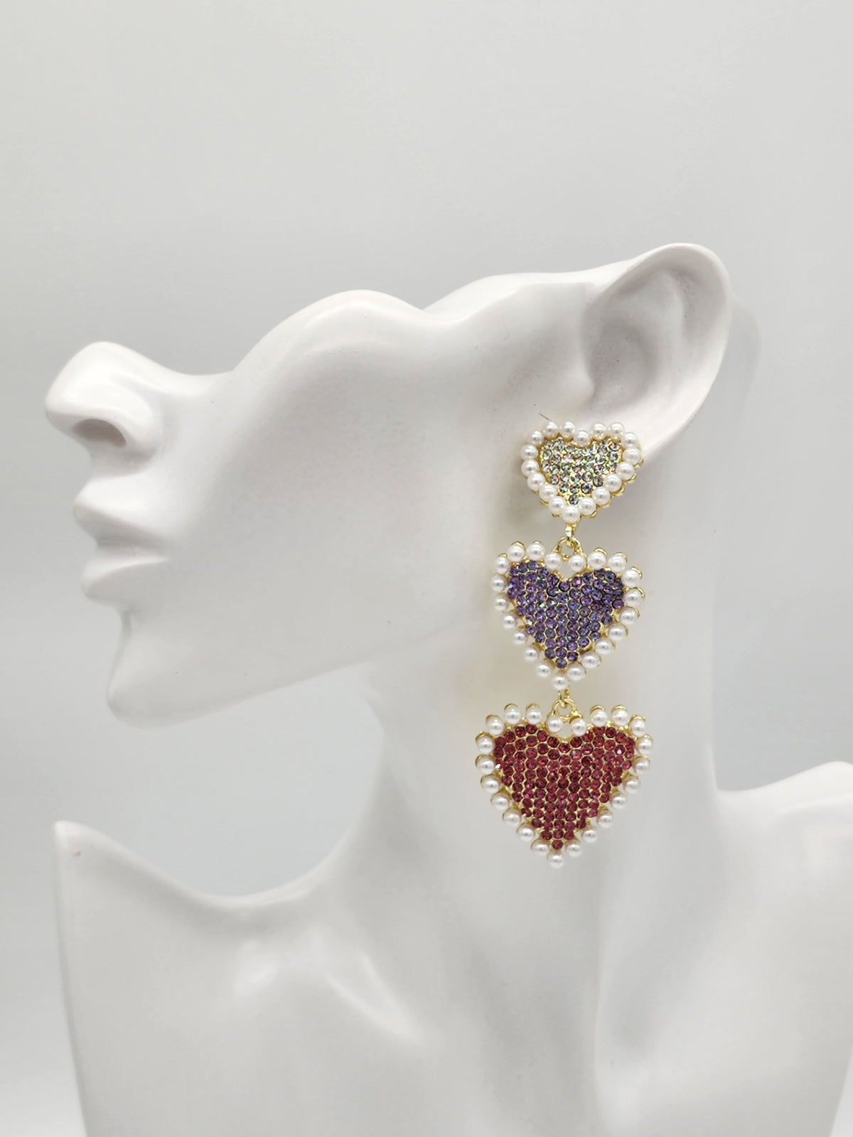 Triple Love Earrings ( Multi-Color )