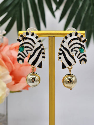 Tanzania Gold Zebra Earrings