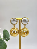 Golden Vintage Ball Earrings