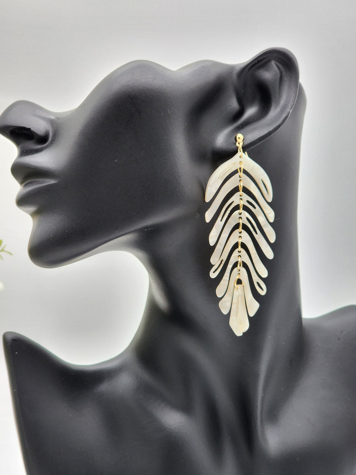 Tropical Leaf Drop Earrings