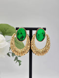 Aleydis Statement Earrings (green)