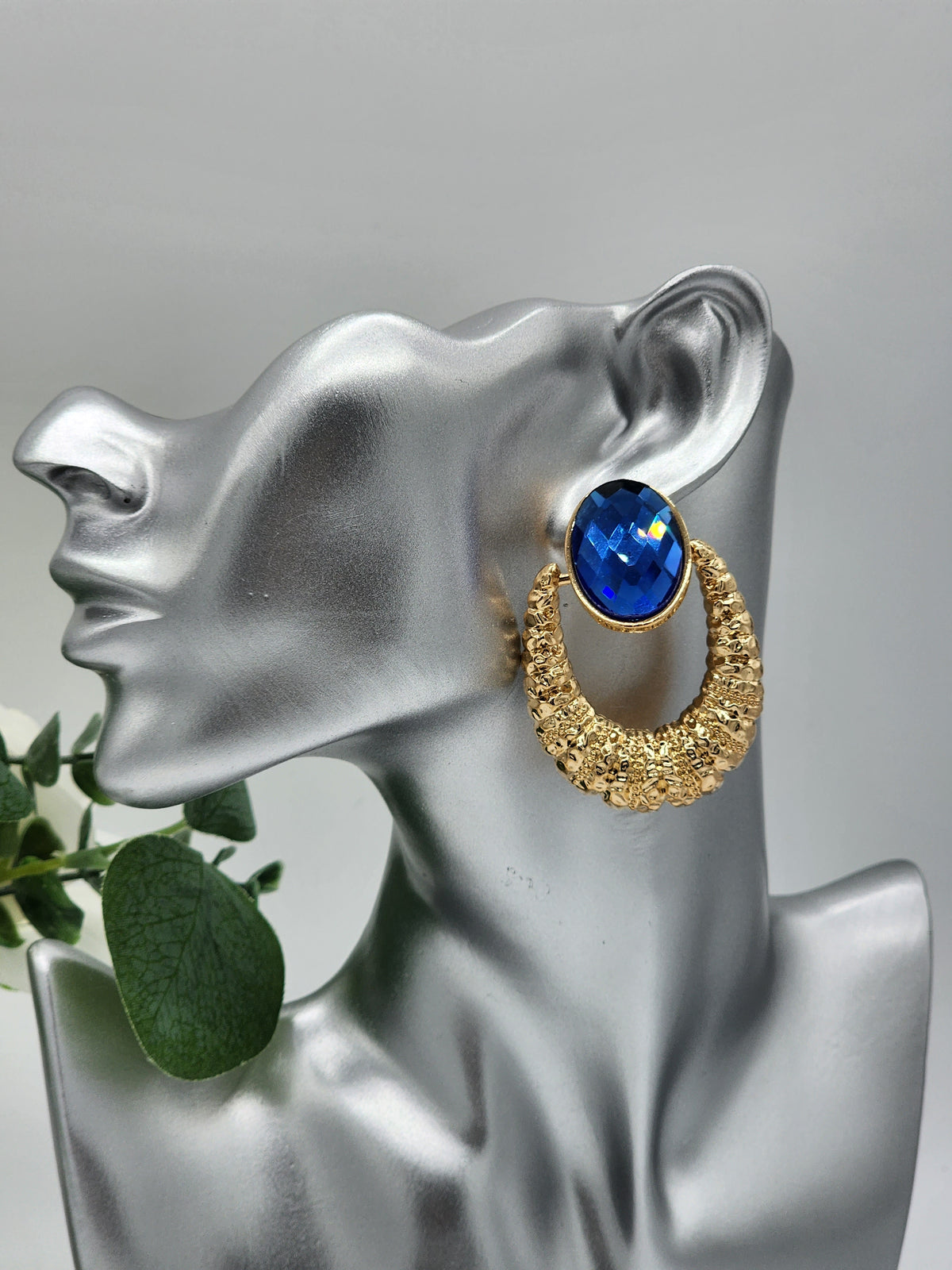 Aleydis Statement Earrings (Blue)