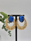 Aleydis Statement Earrings (Blue)
