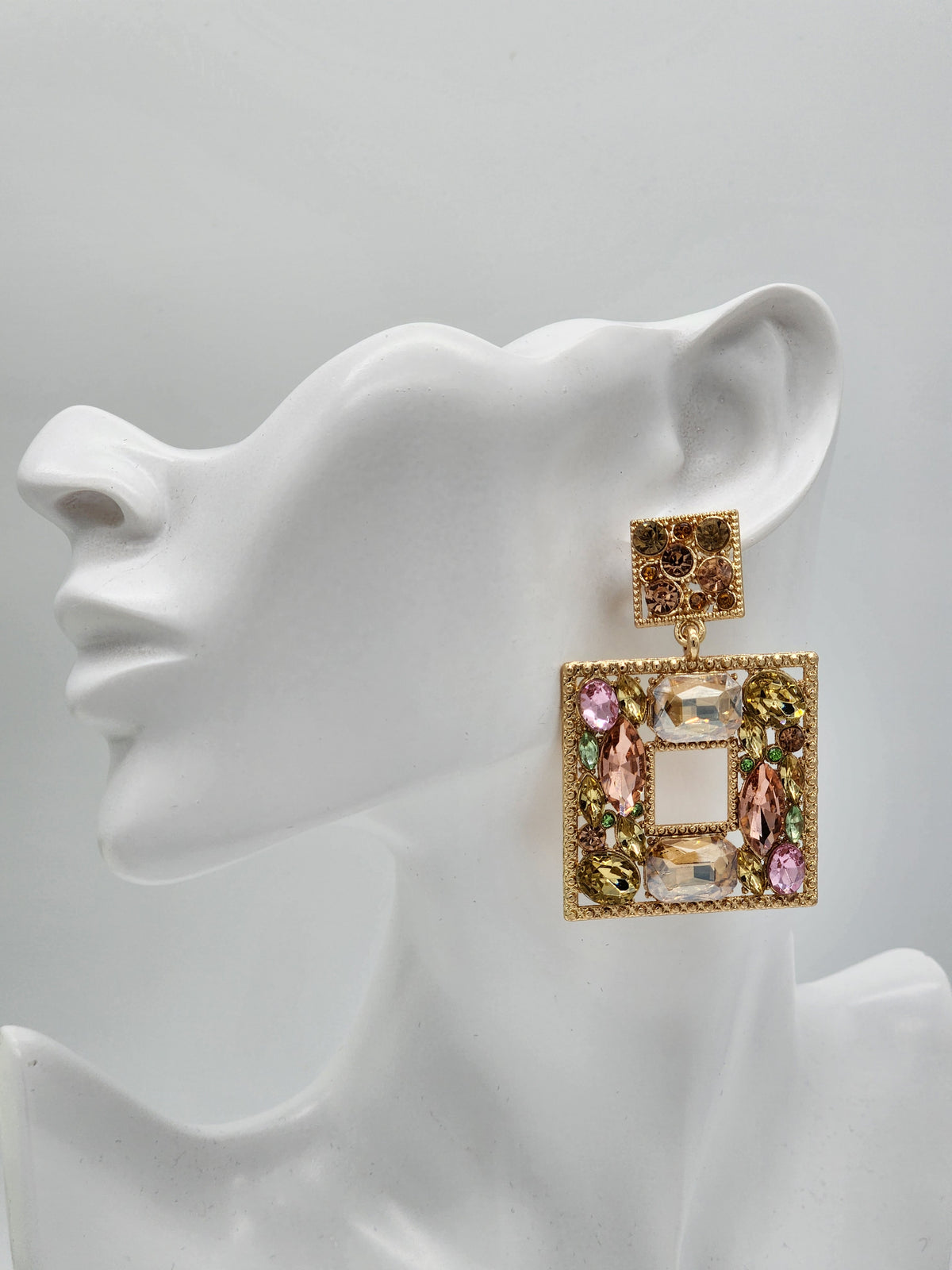 Multicolor Square Drop Earrings