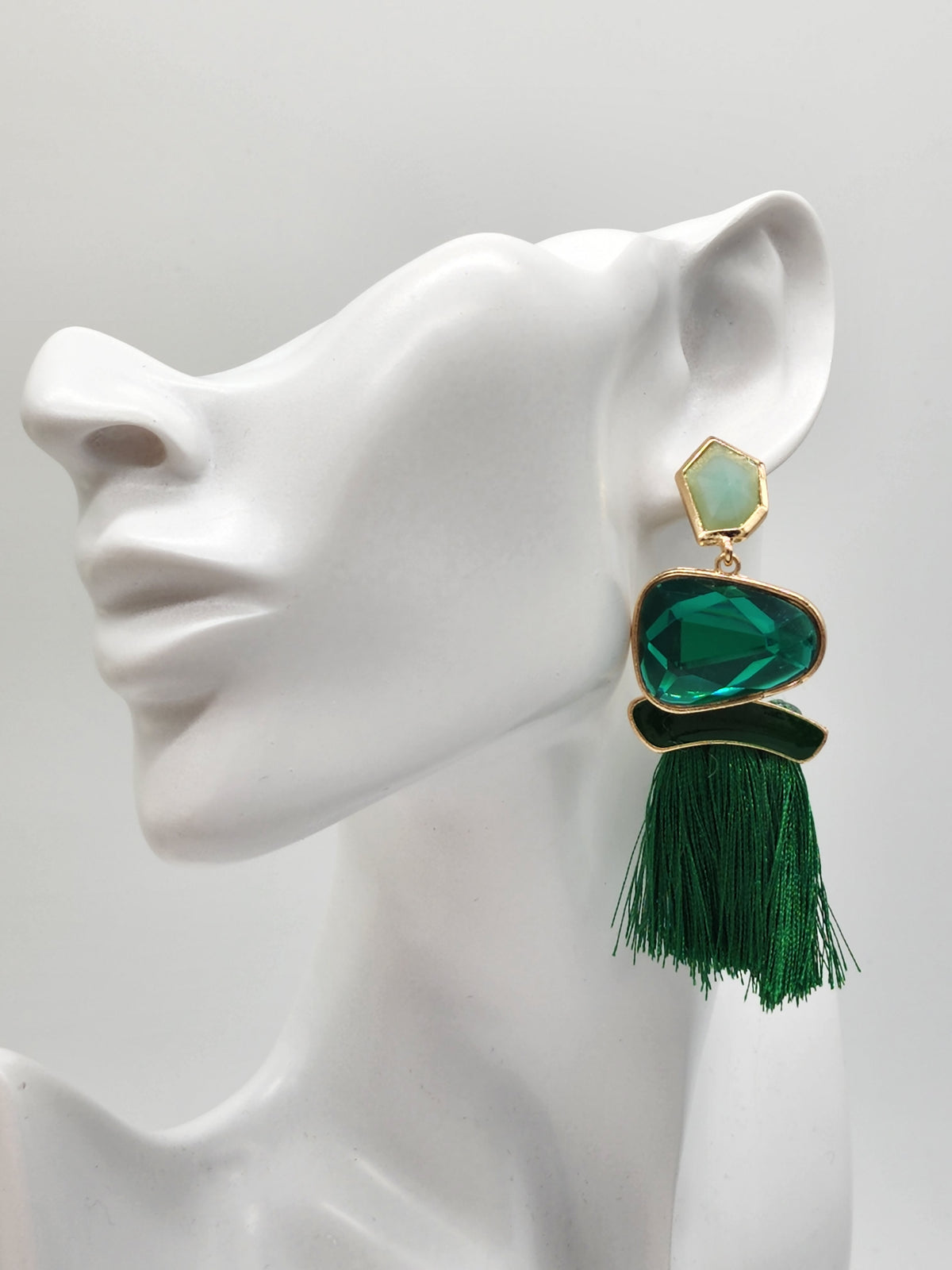 Green Mood Tassel Earrings