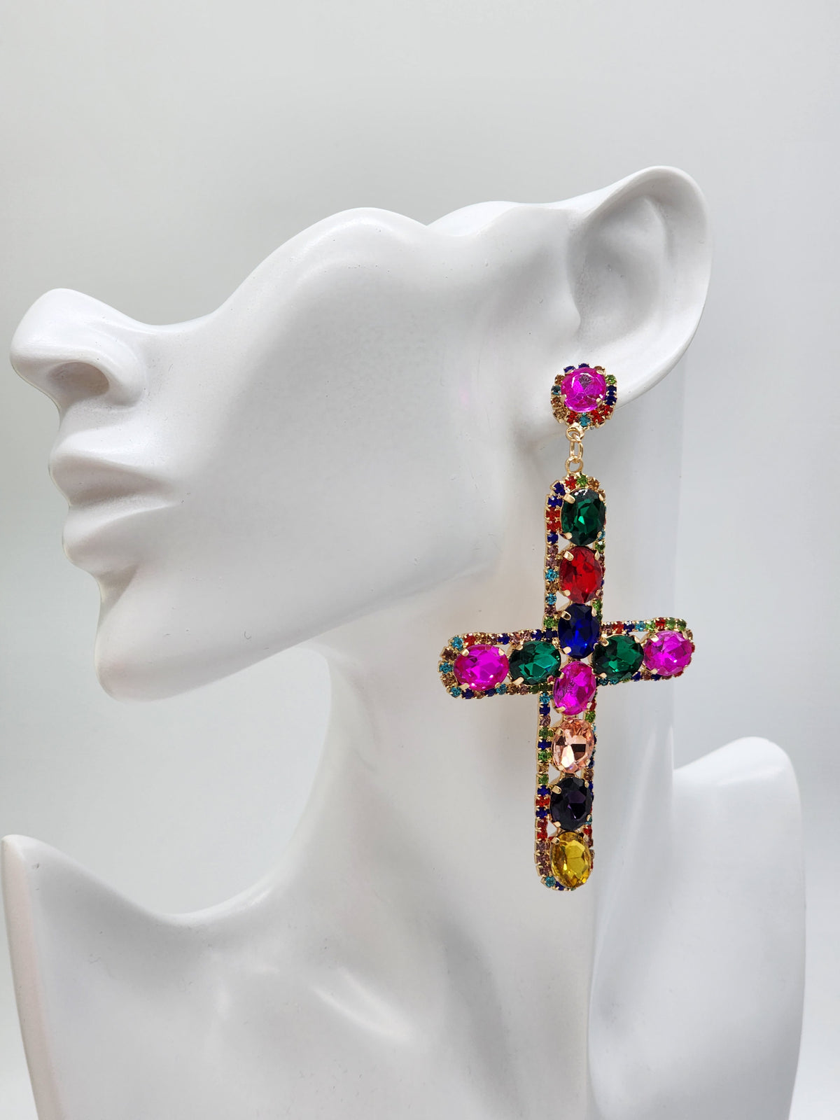 Chunky Cross Candy Earrings