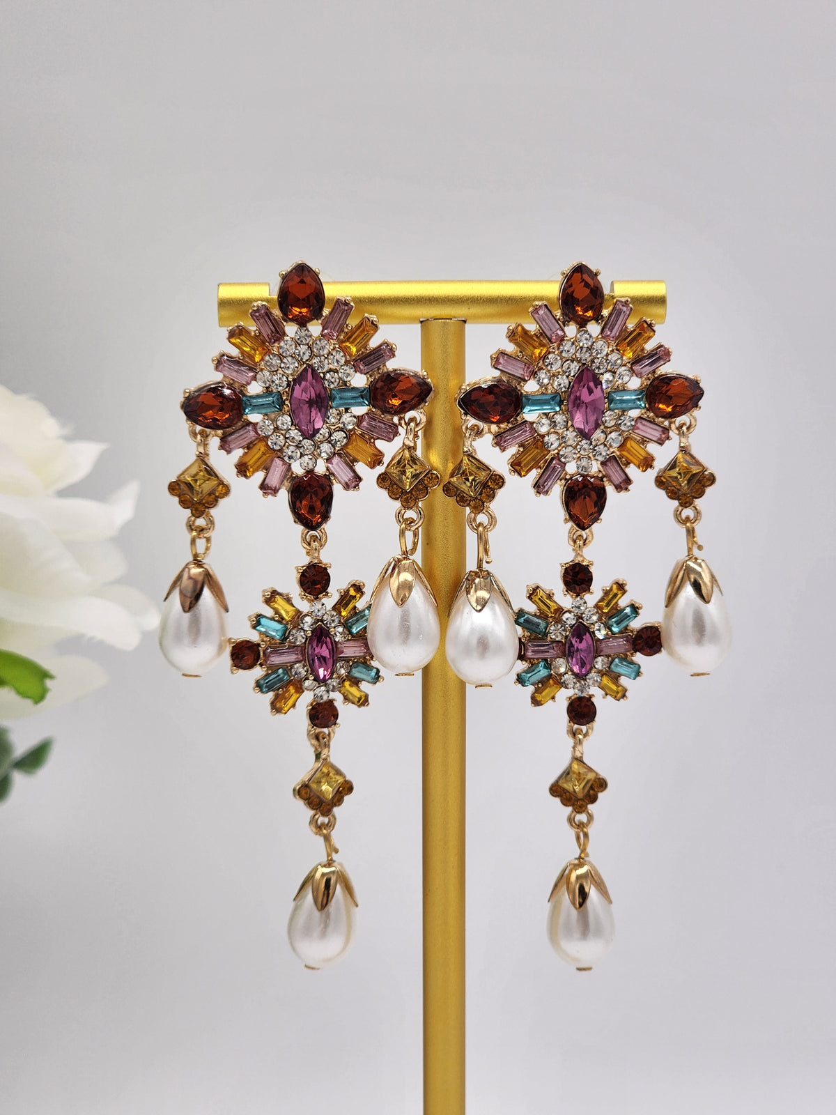 Mosaic Multicolor Diamonds Earrings