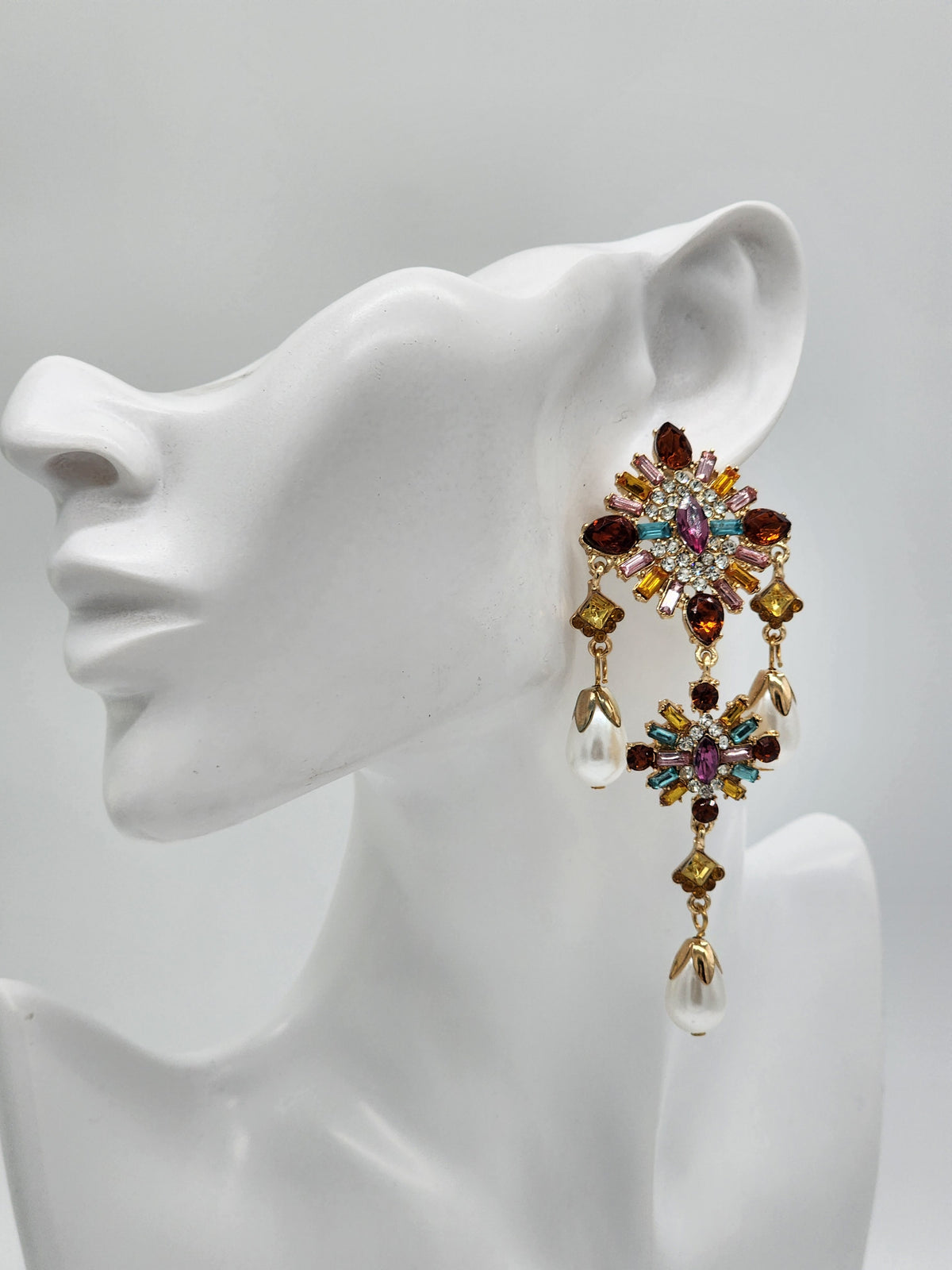 Mosaic Multicolor Diamonds Earrings