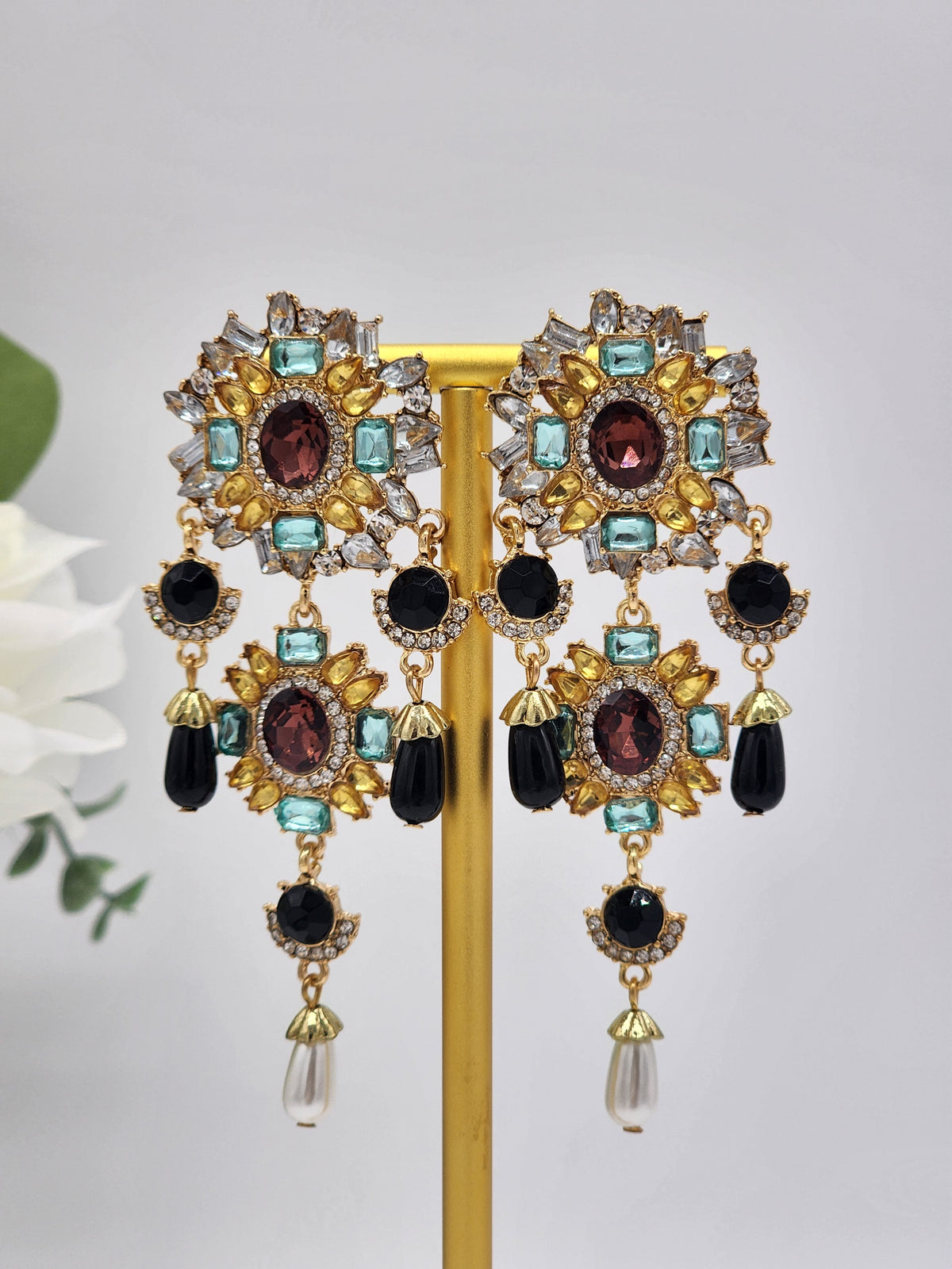 Mosaic Multicolor Diamonds Earrings