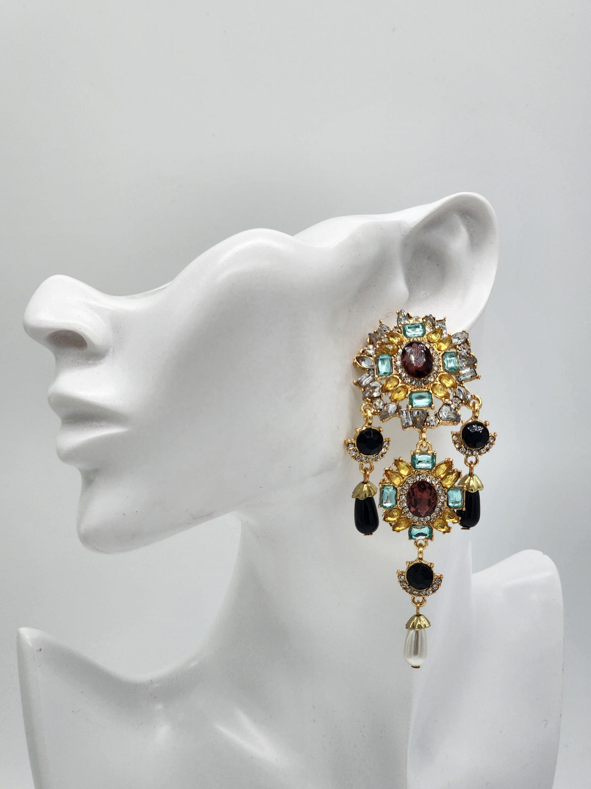 Mosaic Multicolor Diamonds Earrings