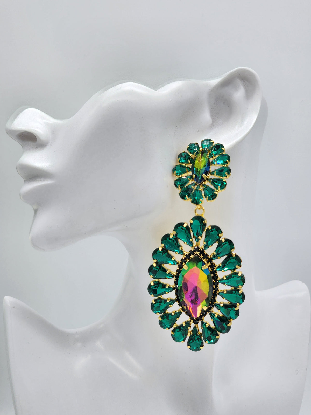 Magna Drop Earrings (Green)