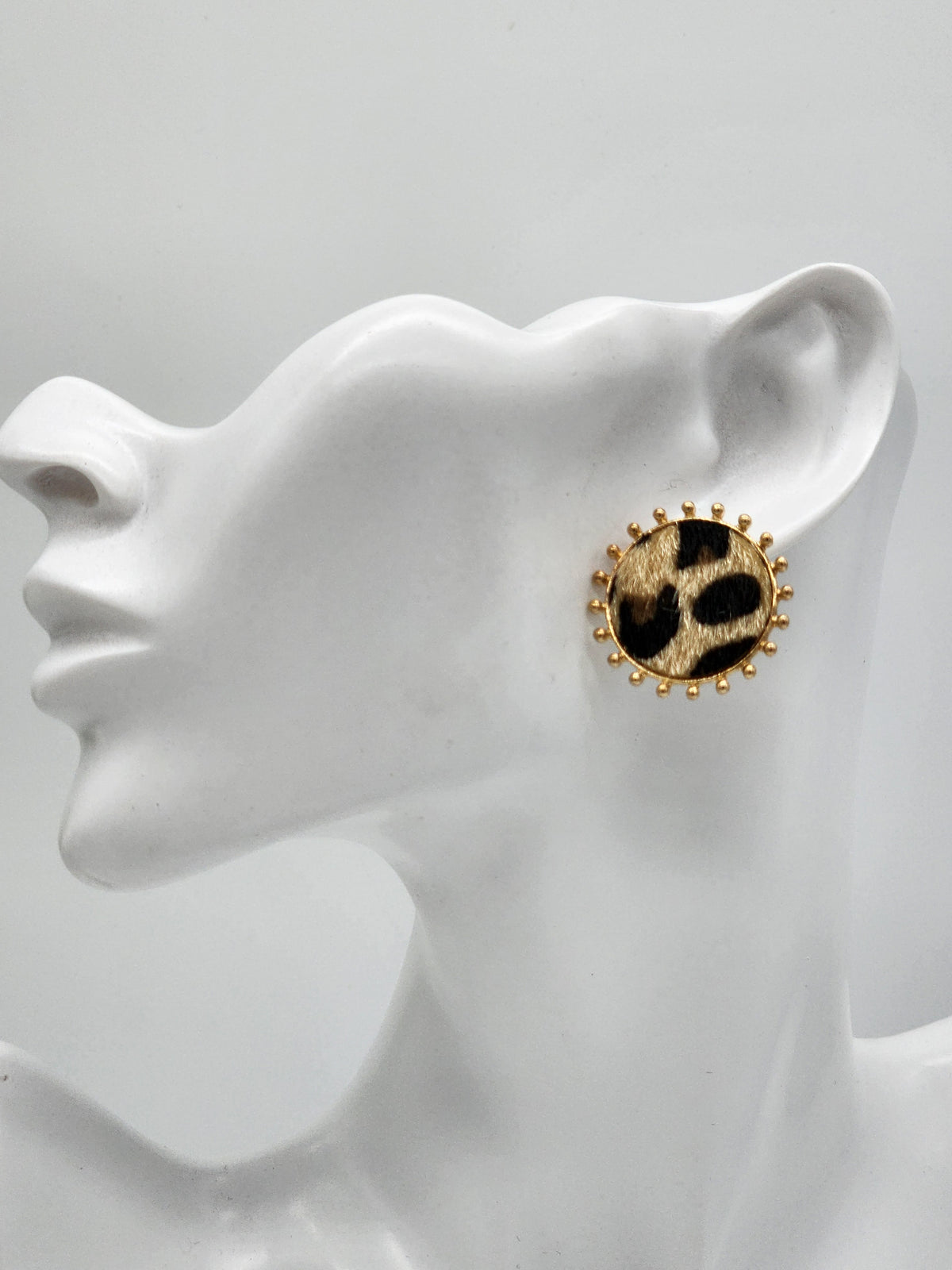 Leopard Gold Stud Earrings