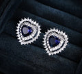 Jrl Heart Stud Earrings (Blue)